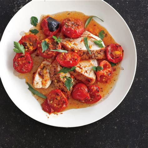 Chicken With Herb Roasted Tomatoes And Pan Sauce Recipe