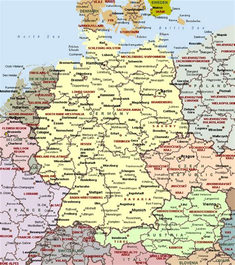 Map Of Germany And Austria With Cities
