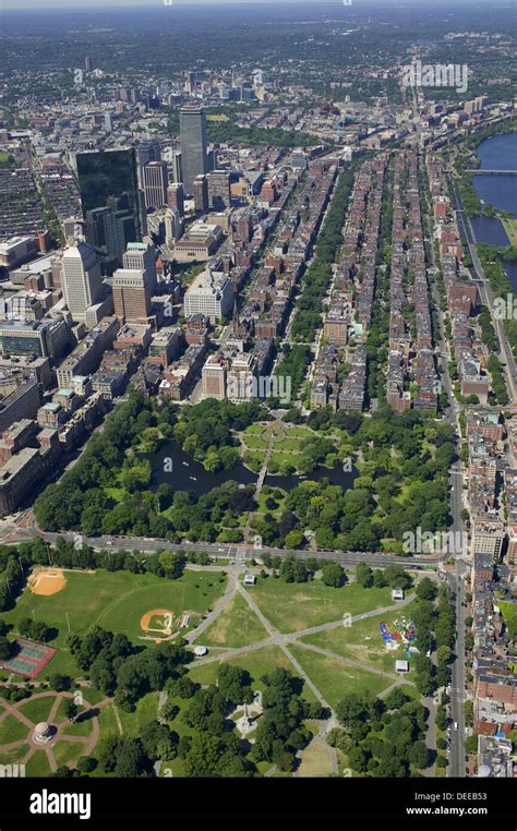 Boston Common And Back Bay Aerial View Boston Massachusetts Usa