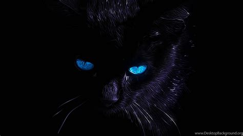 Download Black Cat With Blue Eyes Wallpaper