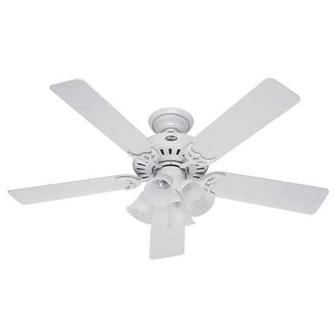 Hunter Fan Company 20181 Downrod Mount 5 White Blades Ceiling Fan With