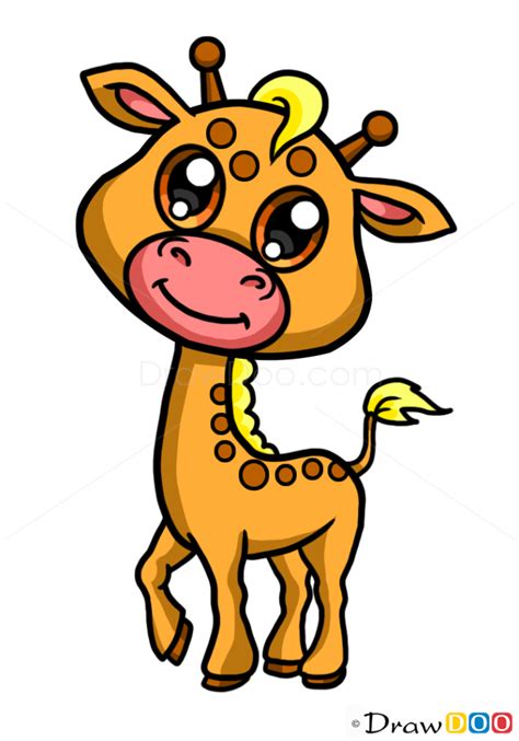 How To Draw Baby Giraffe Cute Anime Animals