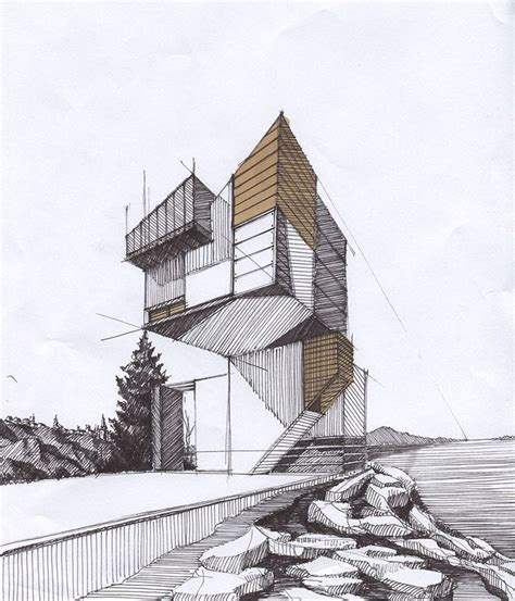 Perspective Sketch Esboços Arquitetônicos Desenho De Arquitetura