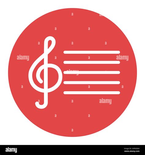 Treble Clef Vector White Glyph Icon Music Sign Stock Vector Image