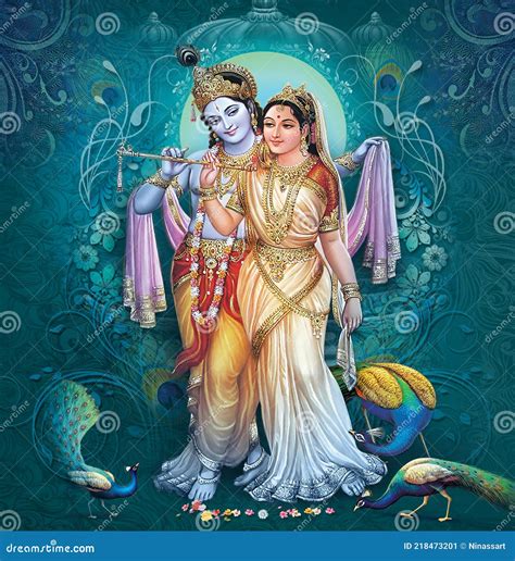 High Resolution Indian God Radha Krishna Illustrations Digital