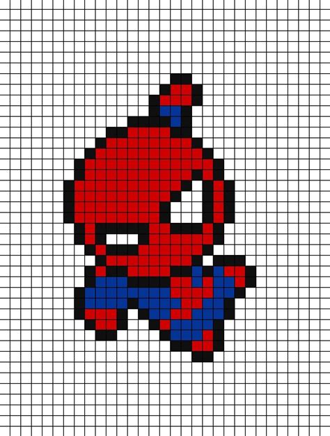 Spiderman Pixel Art Piksel Sanatı Minecraft Piksel Sanatı Örgü