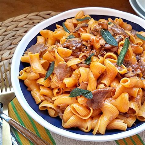 The taste is very delightful and you will in love with this type of vegan food. Pumpkin Torchio Pasta with Mushroom Ragù | Recipe ...