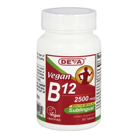 Deva Vegan Vitamins Sublingual B12 2500 Mcg 90 Tablets Walmart