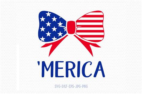 Merica 4th of July Bow SVG, Fourth of July SVG, 4th of July Svg