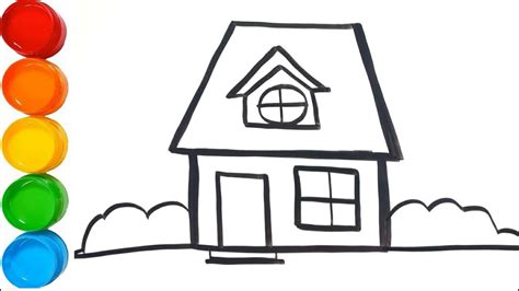 House Coloring And Drawing For Childrenhow To Draw A House Easy Step