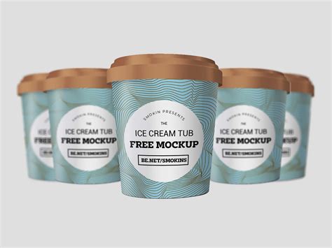 Download Free Ice Cream Tub Mockup (PSD)