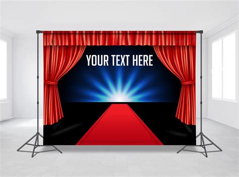 Stage And Red Carpet Backdrop Stage Theme Theater Curtains Etsy Red