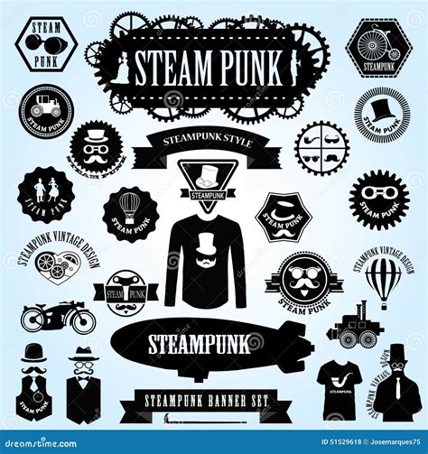 Steampunk Elements Vector Icons Stock Vector Illustration Of Gears