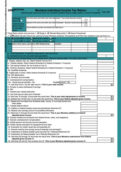 Montana Fillable Tax Forms Printable Forms Free Online
