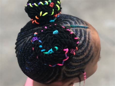 Celebrity stylist larry sims gave danai gurira's goddess braids fit for a queen with a. Fulani bun braids for little black girl kids braids rainbow dash unicorn tribal braid style for ...
