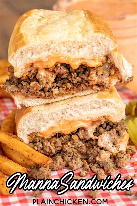 Cook beef until no longer pink; Manna Sandwiches in 2020 | Loose meat sandwiches, Meat ...