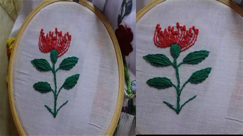 Hand Embroidery Flower Stem Stitch By Amma Arts Youtube