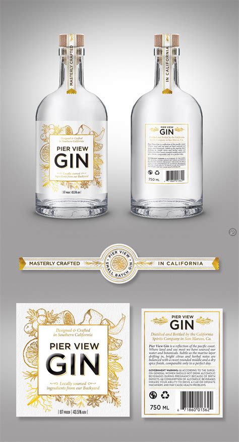 Winning Gin Label Design 99designs 병 디자인 건강 음료 웹디자인