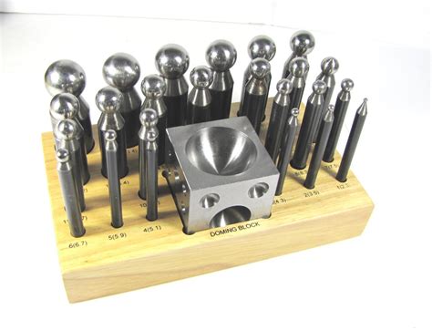 Doming Set Carbon Steel 26 Piece Dapping 24 Steel Dome Punches