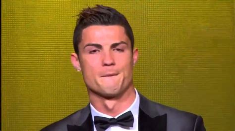 Cristiano Ronaldo Crying After Winning Ballon Dor 2013 Hd Youtube