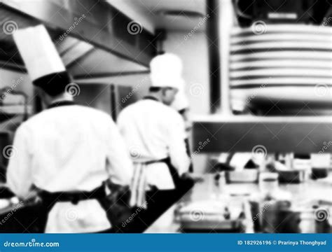 Motion Chefs Of A Restaurant Kitchen Chef Motion Make Food Black And