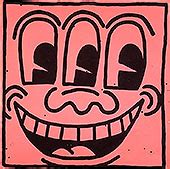 Crew nek sweatshirt kleur :rood materiaal : Keith Haring. The Alphabet: Kunst ist Kommunikation