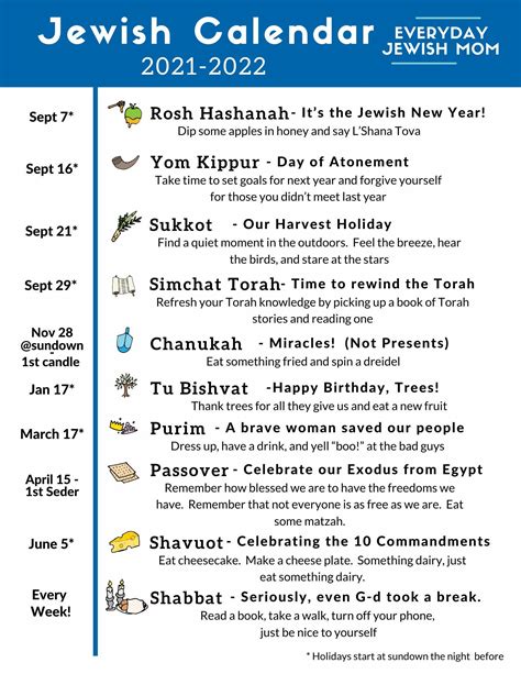 Free Printable Jewish Calendar 2022 Printable World Holiday