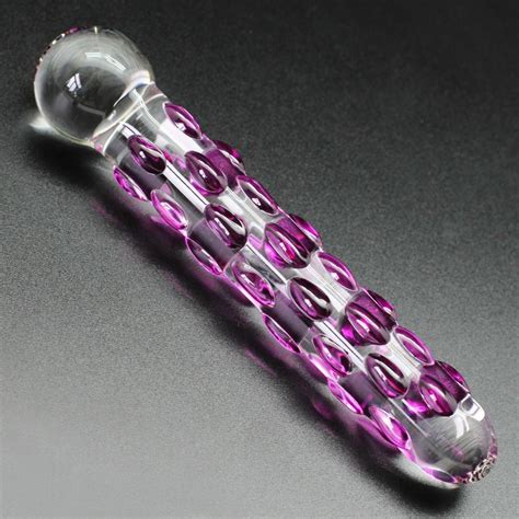 Fashion Purple Fleck Glass Penis Colorful Fleck Glass Dildo Wand