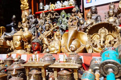 Souvenirs Offered On A Market Kathmandu Nepal Stock Image Image Of