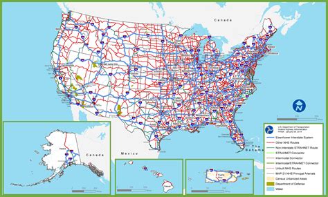 Highway Map Of Us Map Vector
