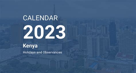 Year 2023 Calendar Kenya