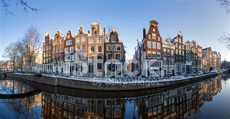Panorama Di Amsterdam Townhouse Fotografie Stock