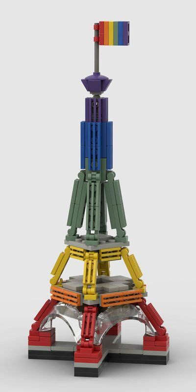 Lego Moc Colorful Eiffel Tower By Uminuo Rebrickable Build With Lego