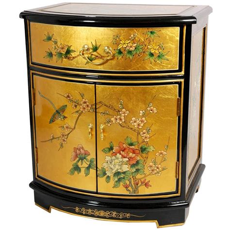 Oriental Furniture 24 In H X 20 In W Gold Wood Shoe Storage Cabinet
