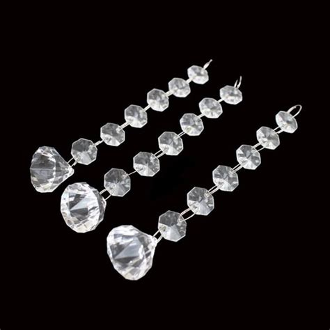 Plastic Clear Beads Chain Octagonal Stone Shape Acrylic Crystal Bead