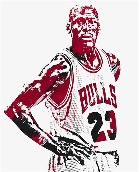 Michael Jordan Chicago Bulls Watercolor Strokes Pixel Art By Joe