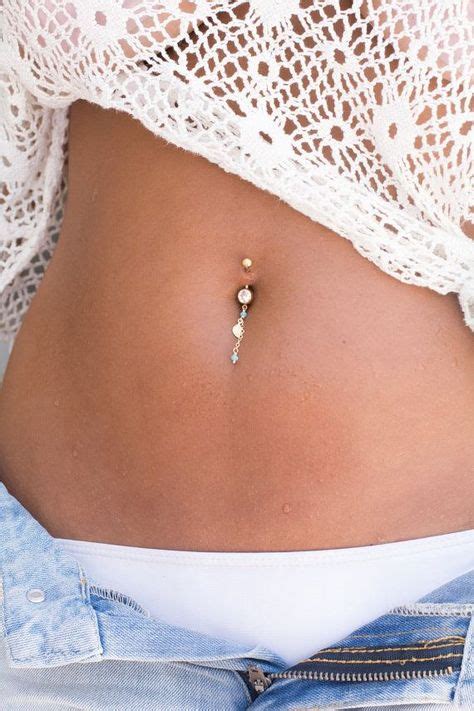 Handmade Tiny Leaf Belly Button Piercing Silver Gold Navel Ring With