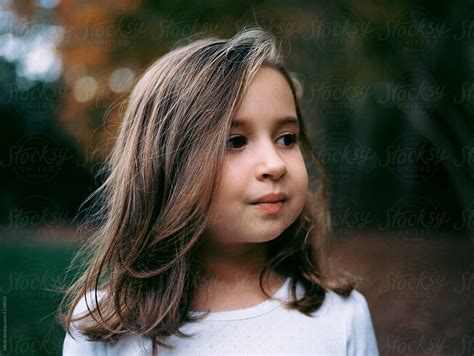 Portrait Of A Beautiful Young Girl Looking Away By Jakob Lagerstedt