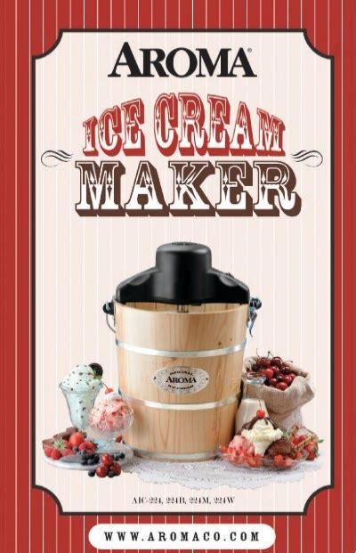 Aroma Qt Traditional Ice Cream Makeraic Aic Aic Instruction Manual Qt