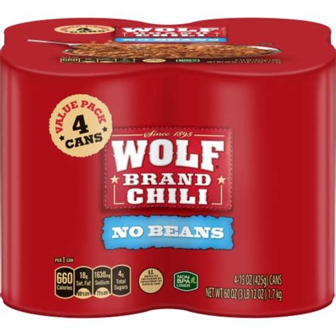 Wolf Brand No Beans Chili 4 Ct 15 Oz Pick ‘n Save