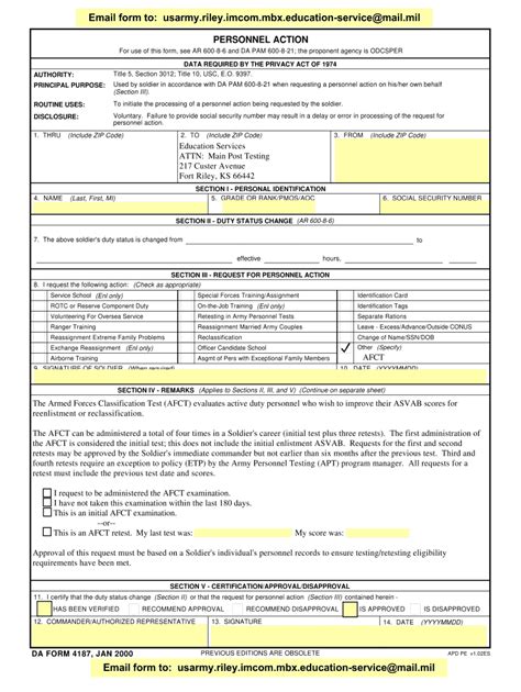 Fillable Da Form Printable Forms Free Online