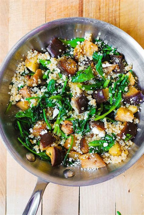 Managing diabetes doesn't mean you need to sacrifice enjoying foods you crave. Roasted Eggplant, Spinach, Quinoa, and Feta Salad - Julia ...