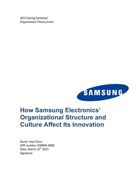 How Samsung Electronics Organizational Structure And Culture