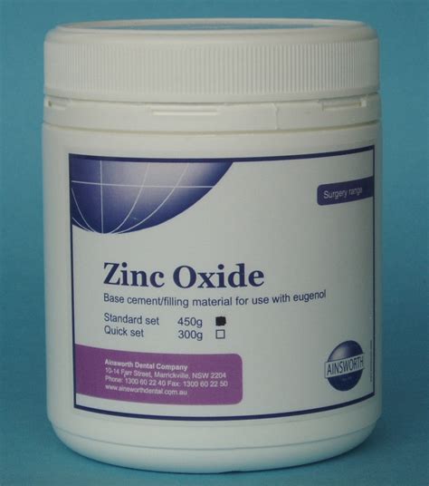 Zinc Oxide Bp 454gr Ainsworth Dental Company