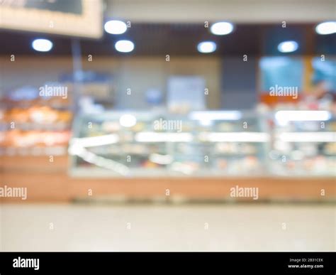 Image Of Blur Bakery Shop With Bokeh For Background Usage Stock Photo