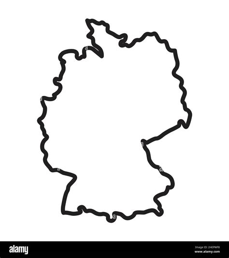 Simplified Germany Deutschland Map Outline Shape Vector Isolated On