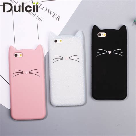 Dulcii Case For Iphone 6splus 6plus Covers Cute 3d Moustache Cat Soft