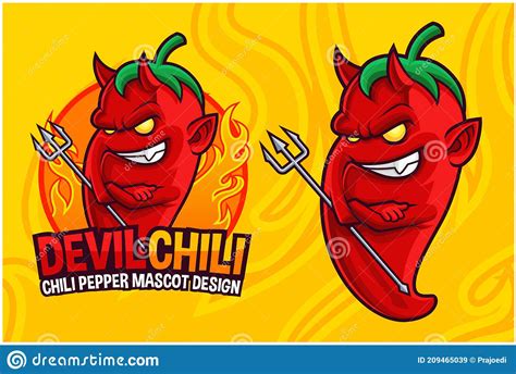 Devil Chili Pepper Mascot Design Stock Illustration Illustration Of