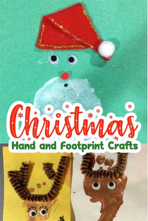 Christmas Hand And Footprint Art Made With Happy