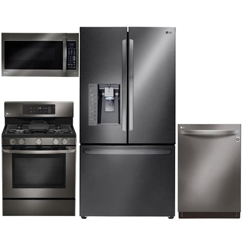 Thor kitchen hrg3026u stainless steel no comments for kitchen: LG 4 Piece Gas Kitchen Appliance Package - Black Stainless ...